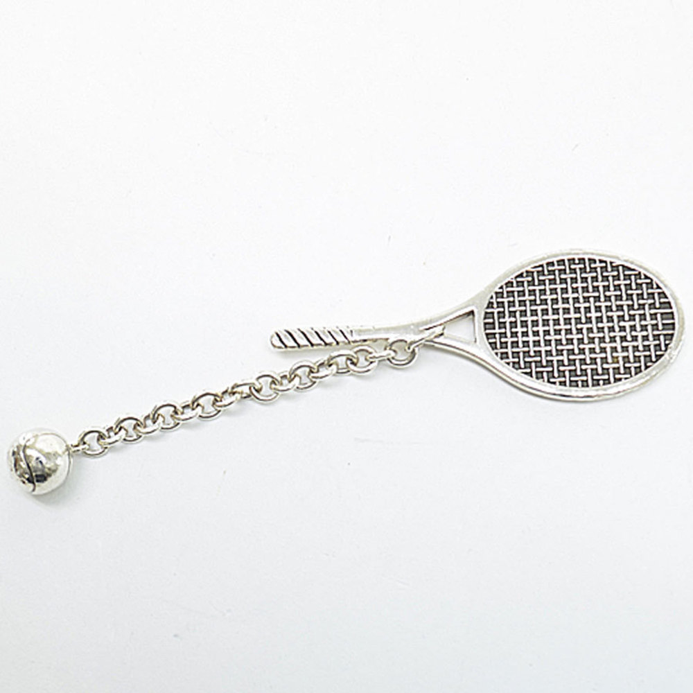 Tiffany & Co. Charm tennis racket ball silver Ag925 key ring ladies men - Picture 2 of 5